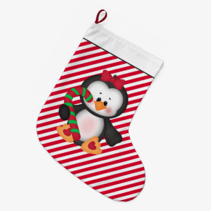 Grande pinguim de Natal meia de desenho animado de férias