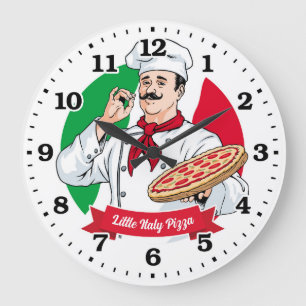 Grande Pizza Parlor Pizzeria Relógio Personalizável Itali