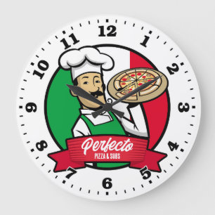 Grande Pizza Parlor Pizzeria Relógio Personalizável Itali