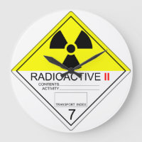 Placa de transporte radioativa Cat 2 Relógio