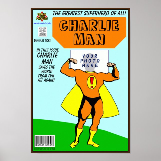 Grande Poster com você como um super-herói! (Frente)
