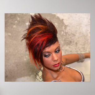 Grande poster curto do corte de cabelo