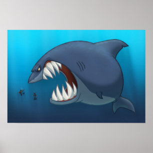 Grande poster do tubarão branco