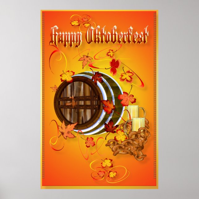 Grande Poster Oktoberfest Feliz da Cerveja (Frente)