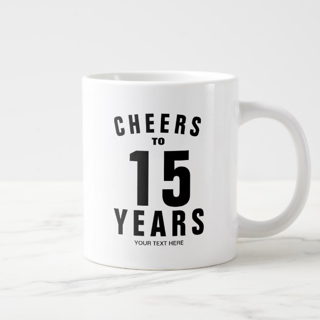 Grande Presente de caneca de café personalizada de 15º an (Direita)