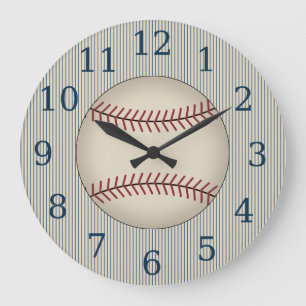 Grande Presente de relógio azul de baseball Vintage