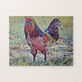 Grande Quebra-cabeça de Arte Rooster