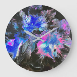 Grande Relógio Abstrato Flor Elétrica