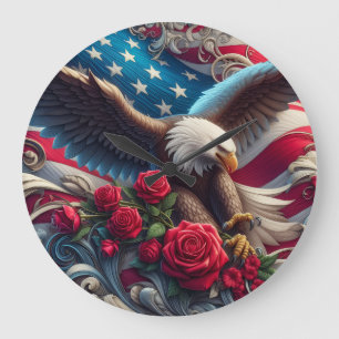 Grande Relógio Águia Americana Patriótica
