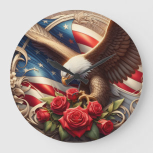 Grande Relógio Águia Americana Patriótica
