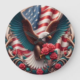 Grande Relógio Águia Americana Patriótica