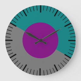 Grande Relógio Antigo em Verde-Azul, Roxo e Cinza Sem Núm