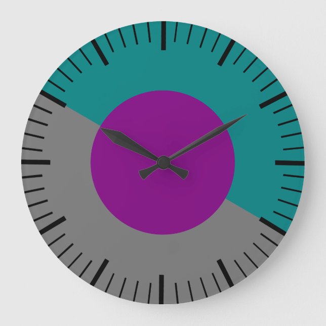 Grande Relógio Antigo em Verde-Azul, Roxo e Cinza Sem Núm (Frente)