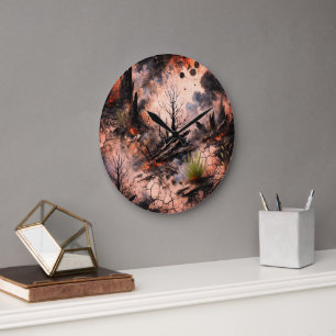 Grande Relógio Artístico Único para Decoração Moderna