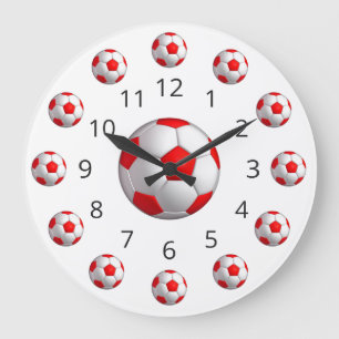 Grande Relógio Atom de Bola Vermelha com Números