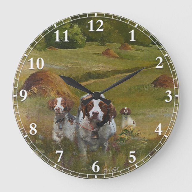 Grande Relógio Brittany Spaniel (Frente)