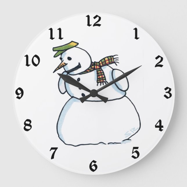 Grande Relógio da parede do boneco de neve (Frente)
