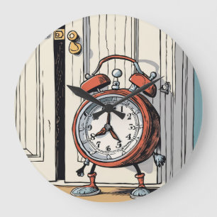 Grande Relógio de Alarme Sneaky - Porta Branca
