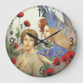 Grande Relógio de Anjo, Mulher e Flores