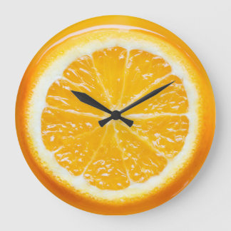 Grande Relógio de Arte com Fatia Laranja Funky Realista