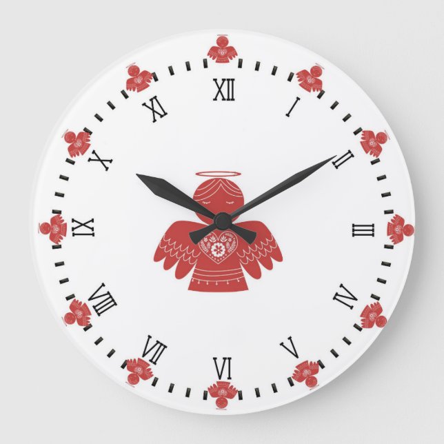 Grande Relógio de arte de anjo escandinavo (Frente)