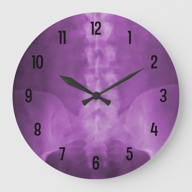 Grande Relógio de Arte de Raio X Digital Roxo (Frente)