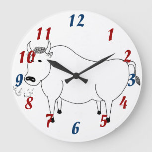 Grande Relógio de Arte Folk Bull