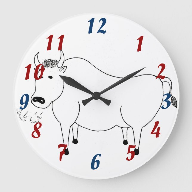Grande Relógio de Arte Folk Bull (Frente)
