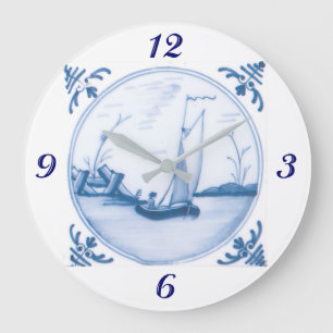 Grande Relógio de Arte Vintage com Números de Barco à Vel