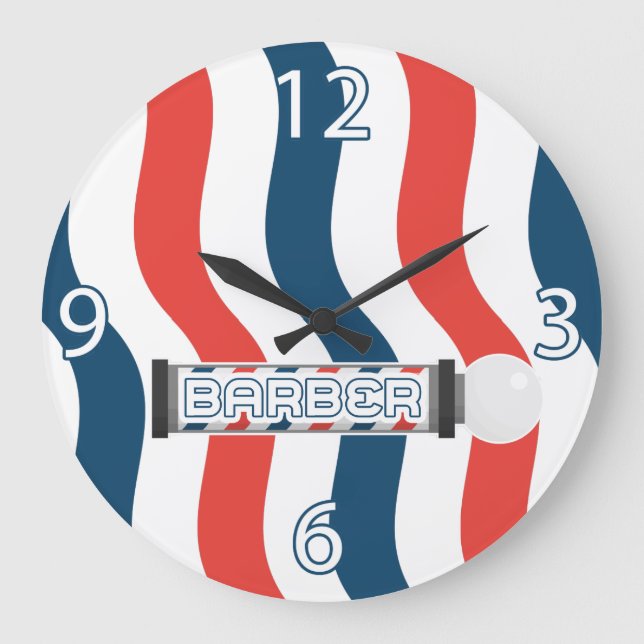 Grande Relógio de Barbearia - Personalizável (Frente)