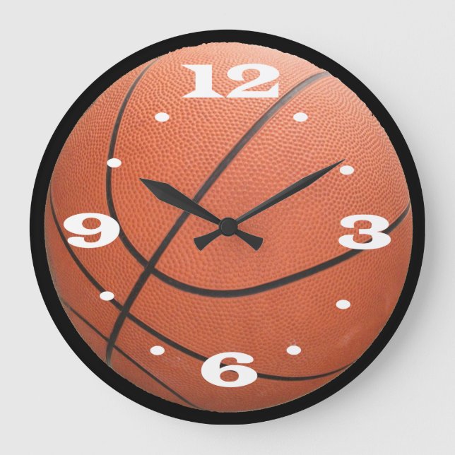 Grande Relógio de Basquete Laranja (Frente)