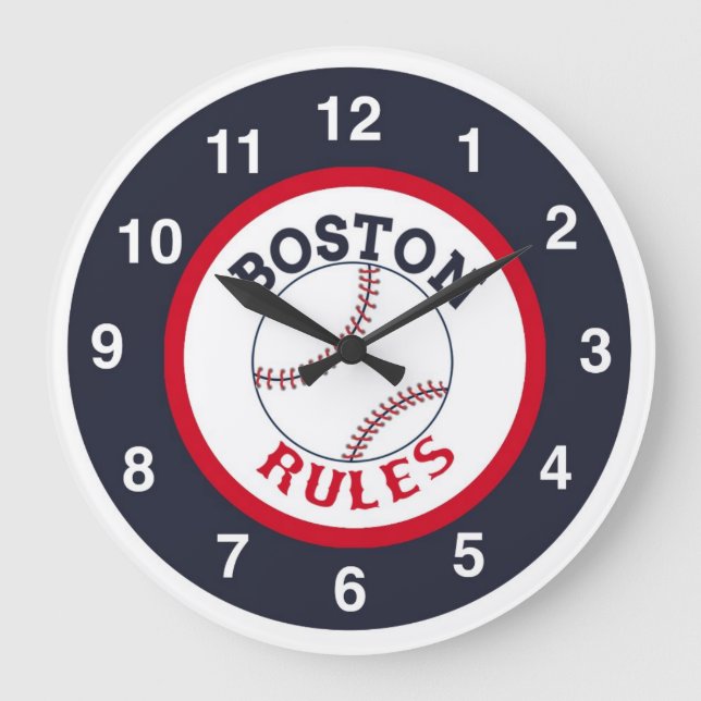 Grande Relógio de Beisebol Regras de Boston (Frente)