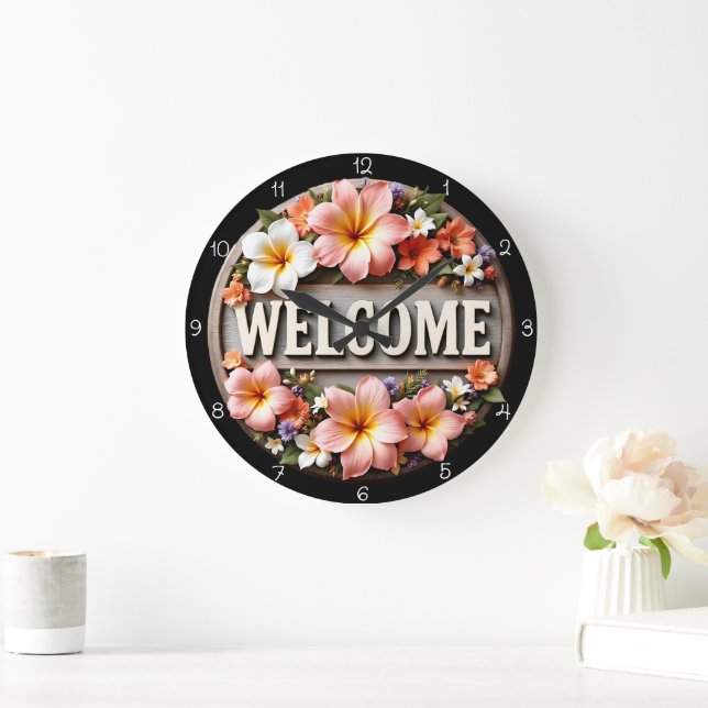 Grande Relógio de Boas-vindas Tropical Blopical (Lar)