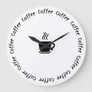 Grande Relógio de Café Engraçado - "Café O'Clock"