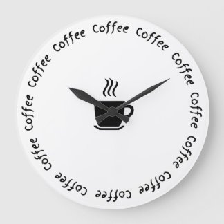 Grande Relógio de Café Engraçado - "Café O'Clock"