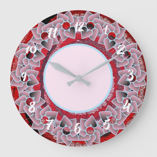 Grande Relógio de corações redondos (Frente)