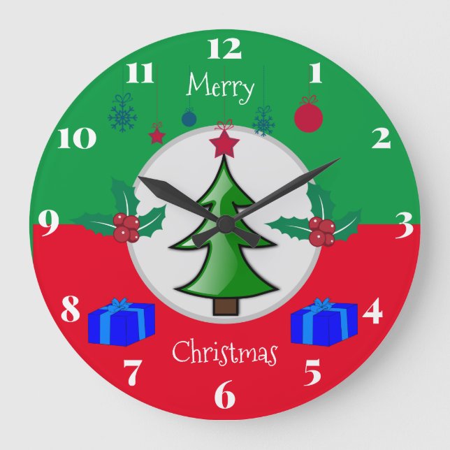 Grande Relógio de Cozinha de Natal (Frente)