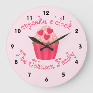 Grande Relógio de cozinha personalizado do cupcake