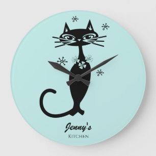 Grande Relógio de cozinha personalizado Retro Atômico Gat