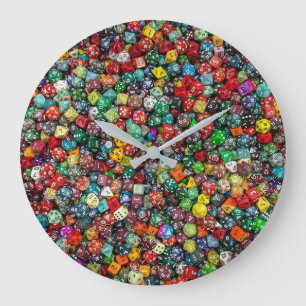 Grande Relógio de Dados Colorido