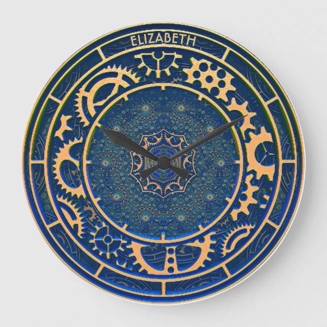 Grande Relógio de Decodificação de Arte com Rusty Vintage (Frente)