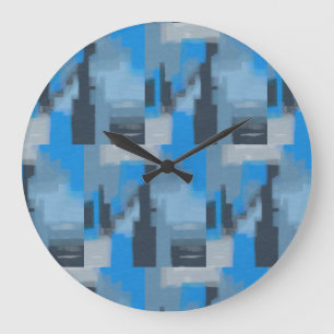 Grande Relógio de design abstrato em azul