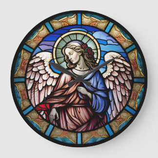 Grande Relógio de Design de Anjo de Vidro Estreitado