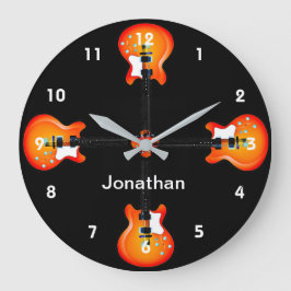 Grande Relógio de Design de Guitarras