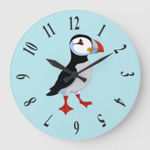Grande Relógio de Design de Puffin Gelado