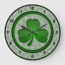 Grande Relógio de Design de Shamrock