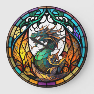 Grande Relógio de Design do Dragão de Vidro Obtido
