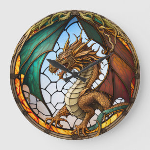 Grande Relógio de Design do Dragão de Vidro Obtido