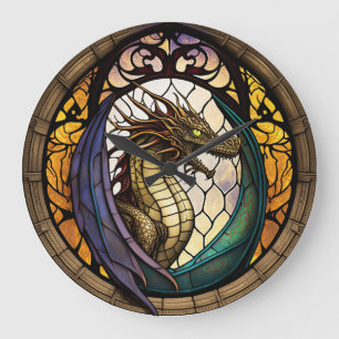 Grande Relógio de Design do Dragão de Vidro Obtido