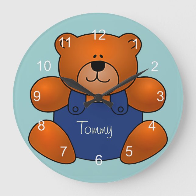 Grande Relógio de Design do Urso de Teddy Personalizado (Frente)